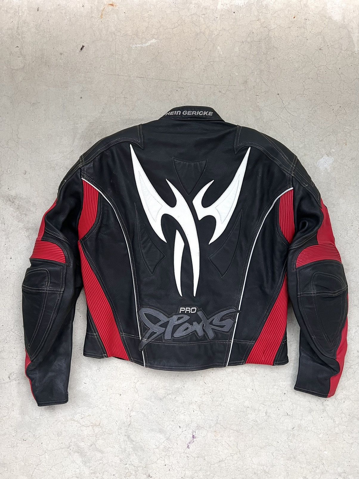 Hein Gericke × Vintage Hein Gericke Leather Jacket Tribal Moto Boxy 90s Racing Rare Size US L / EU 52-54 / 3 - 2 Thumbnail