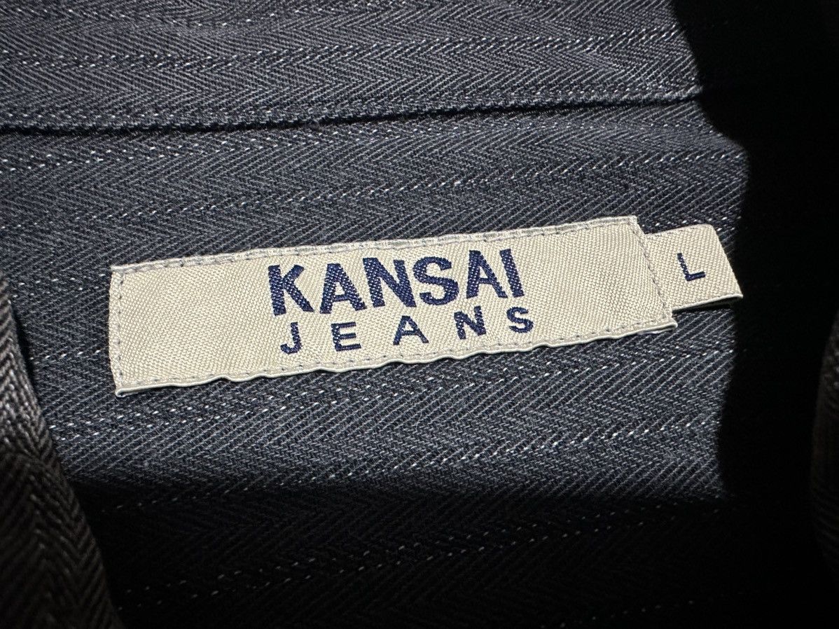 Japanese Brand 🔥Rare Design Vintage Kansai Jeans Striped Zip Shirt Jacket Size US L / EU 52-54 / 3 - 8 Thumbnail