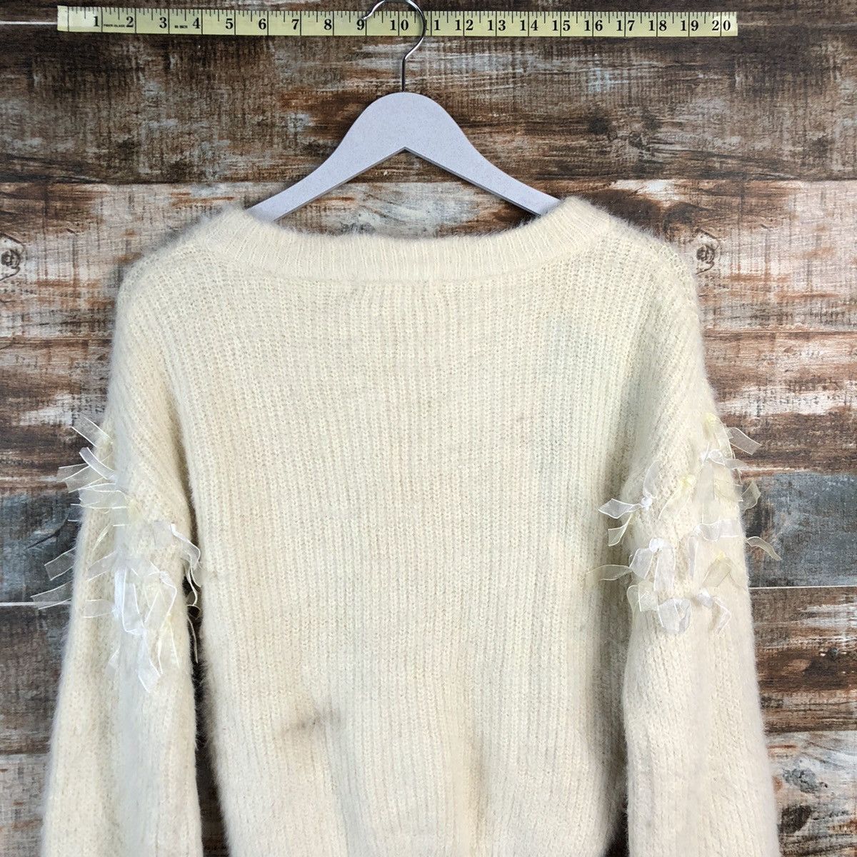 Homespun Knitwear × Majestic DLL Majestic Legon mohair Cream Knitwear #C236 Size M / US 6-8 / IT 42-44 - 15 Thumbnail