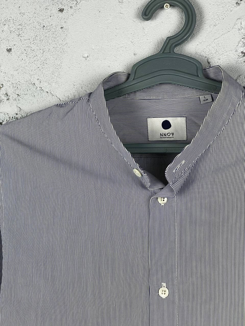 NN07 NN07 No Nationality Band Collar Men's Striped Shirt Size US L / EU 52-54 / 3 - 3 Thumbnail