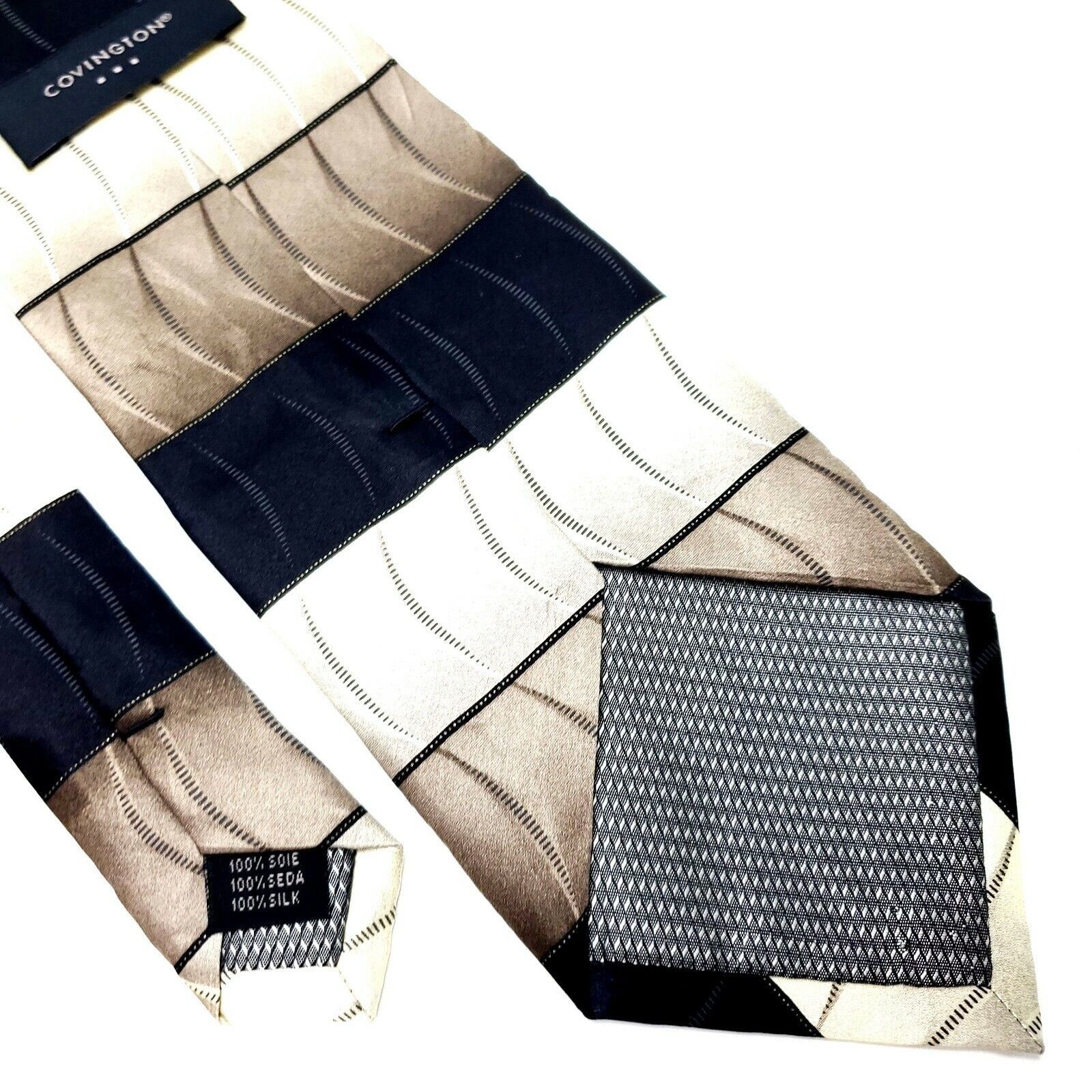 Covington Covington Silk Tie Black Tan Print Size ONE SIZE - 5 Thumbnail