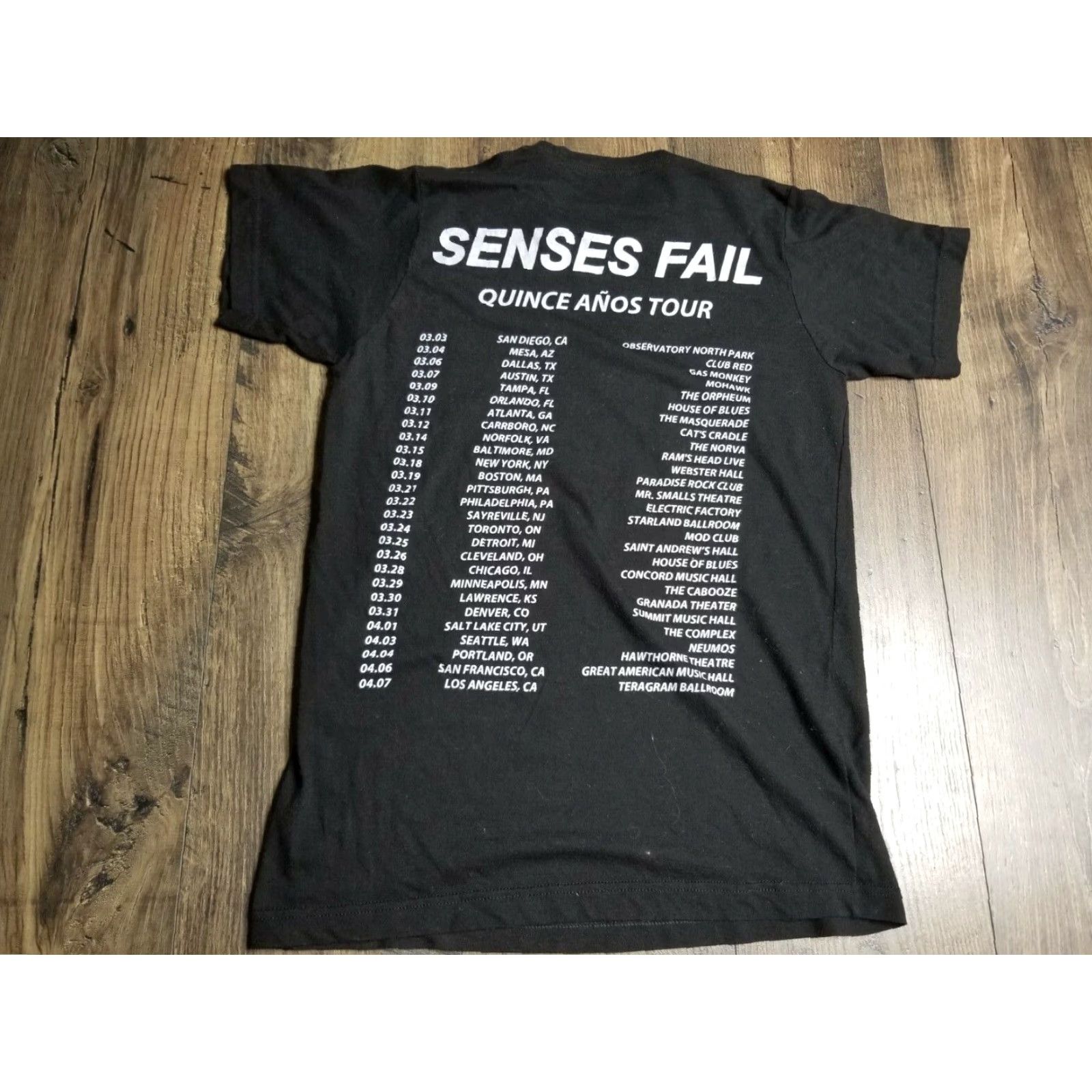 Quince Vintage Senses Fail T-Shirt Band Tour Quince Anos Short Sleeve Crew Neck Unisex Black Size S Size US S / EU 44-46 / 1 - 2 Thumbnail