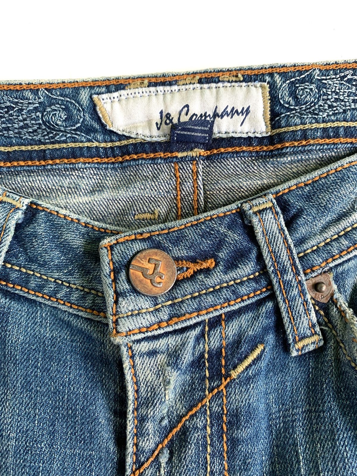 If Six Was Nine × Japanese Brand × Le Grande Bleu (L.G.B.) 2000s Japanese Brand J&C Company Studded Flared Jeans Size US 27 - 6 Thumbnail