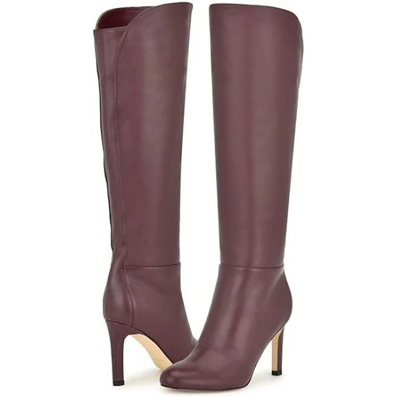 NEW Nine West Women's 5 WIDE CALF Sancha Boots Red Leather