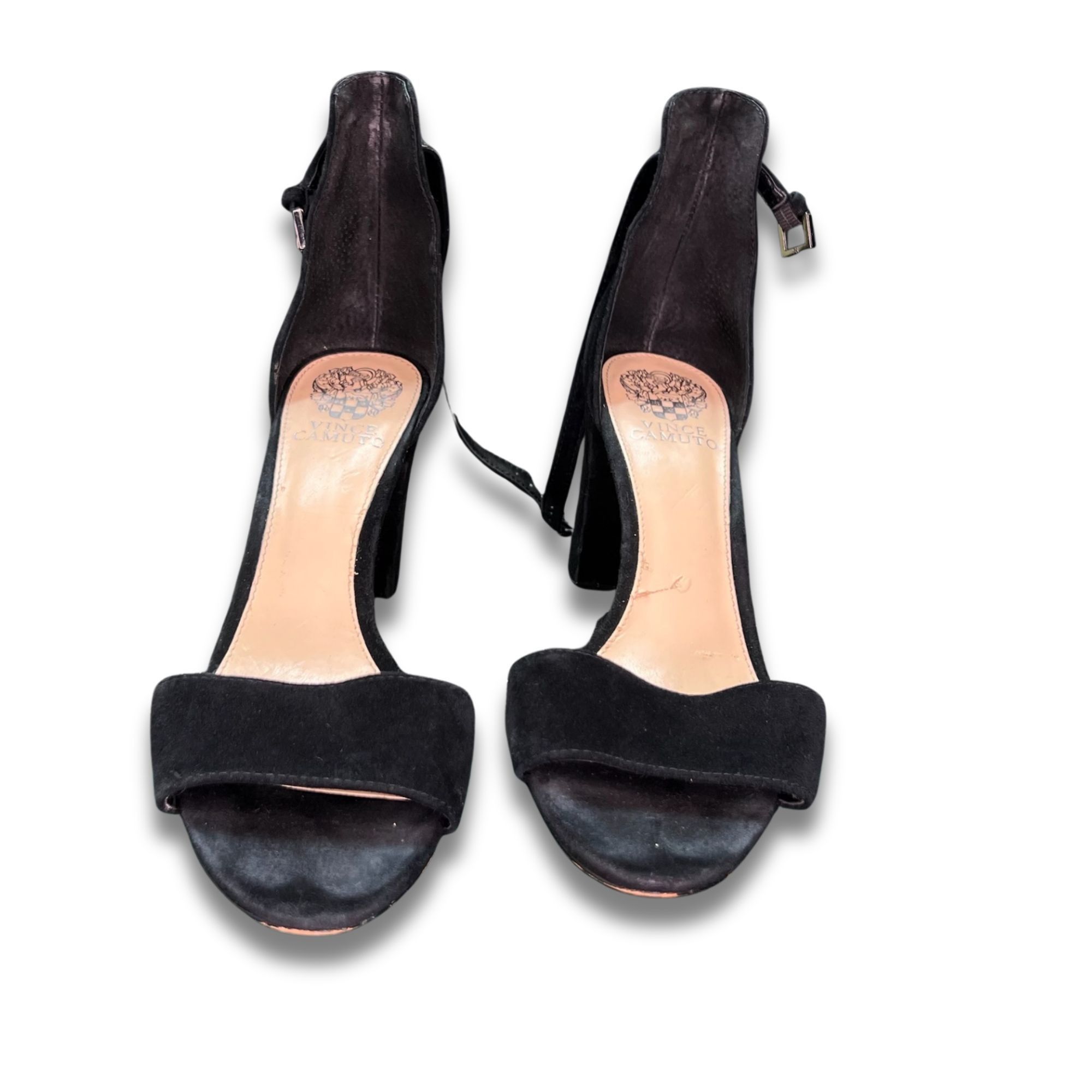 Vince Camuto Vince Camuto Black Suede Ankle Strap Heels With Block Heel S Size US 9 / IT 39 - 2 Thumbnail