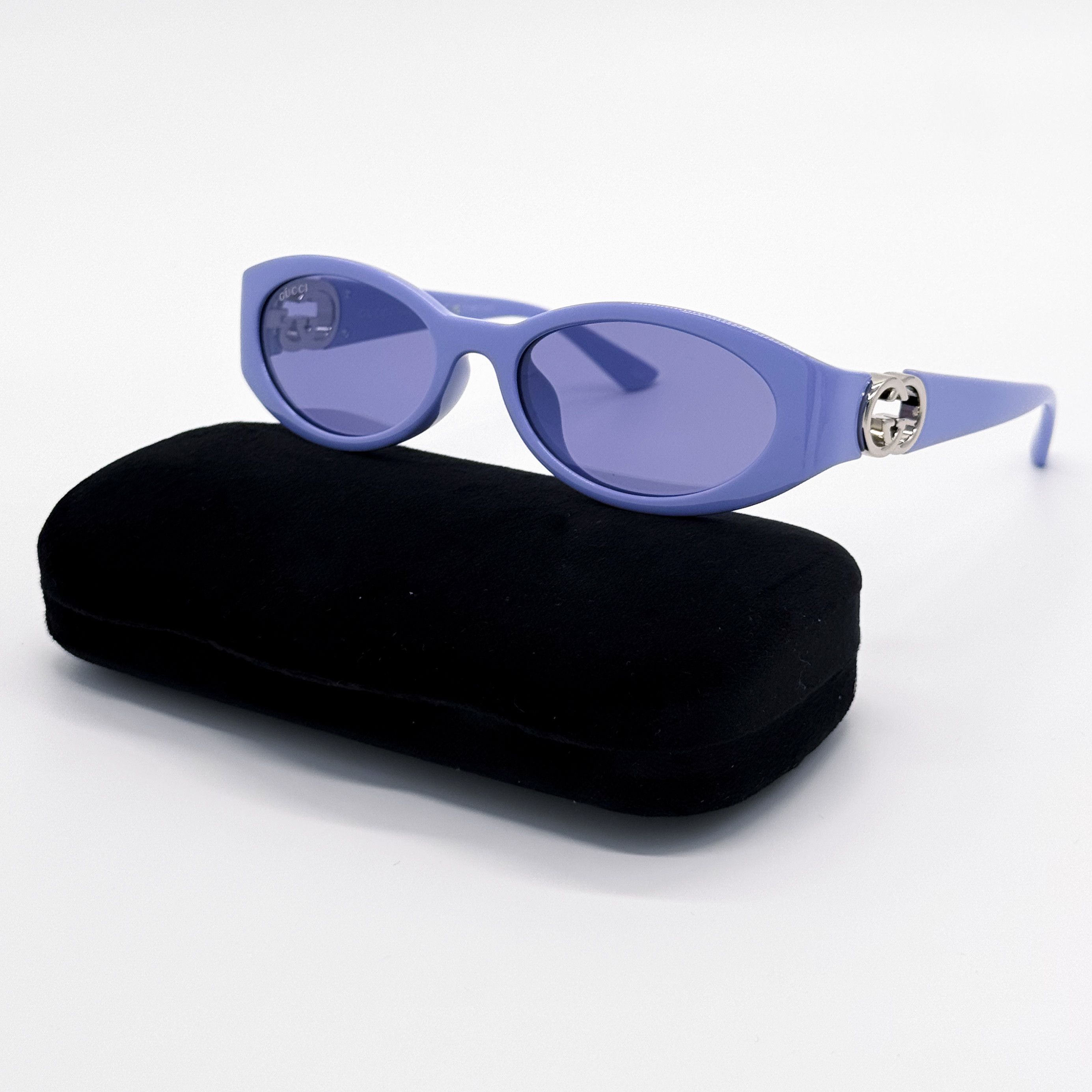 Gucci NEW GUCCI SUNGLASSES WOMEN OVAL PURPLE GUCCI GG1662SA 003 Size ONE SIZE - 2 Thumbnail