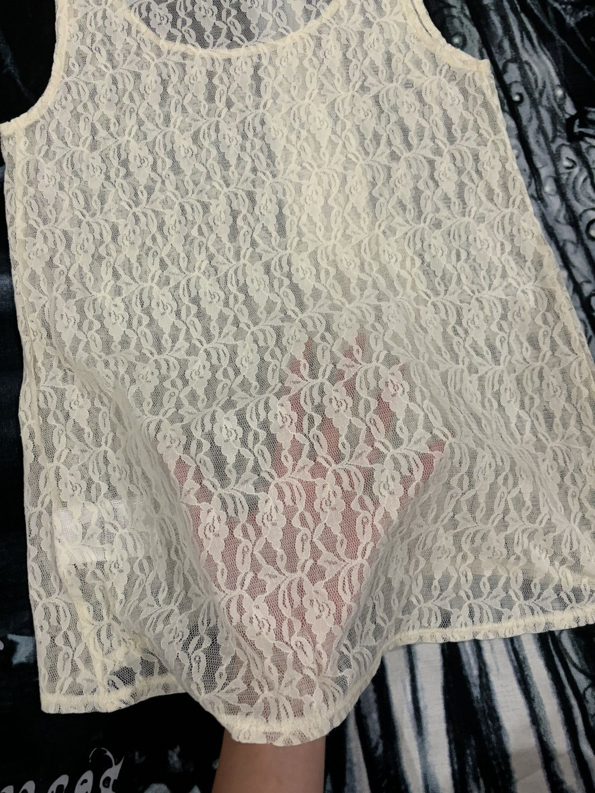 Guess GUESS VINTAGE LACE ASYMMETRIC TANK TOP 00s Size ONE SIZE - 9 Thumbnail