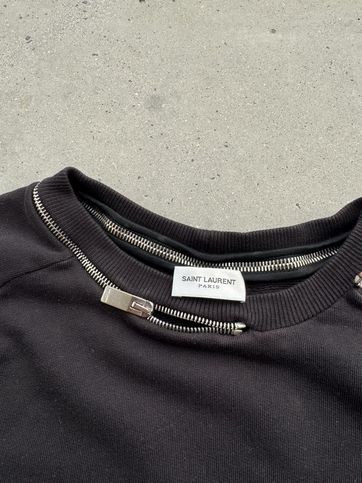 Saint Laurent Paris Saint Laurent Paris Yves SLP Hedi Slimane Zip neck crewneck Size S / US 4 / IT 40 - 2 Thumbnail