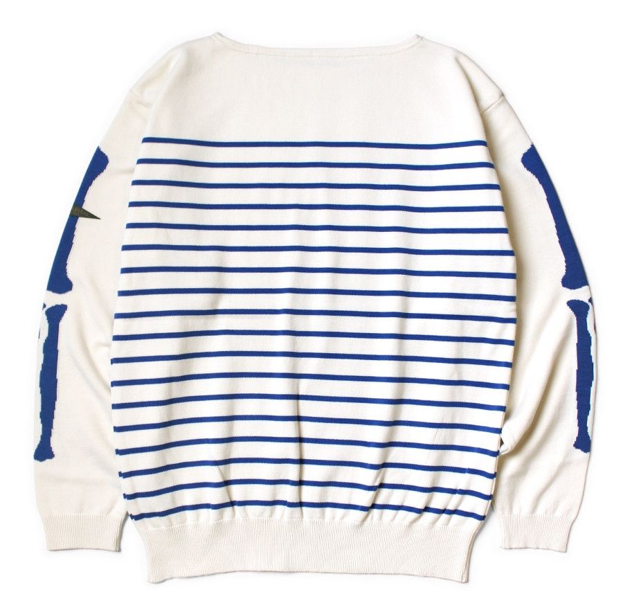 Kapital KAPITAL Panel Border Boat Neck knit Sweater BONE Sleeve L Size US L / EU 52-54 / 3 - 1 Thumbnail