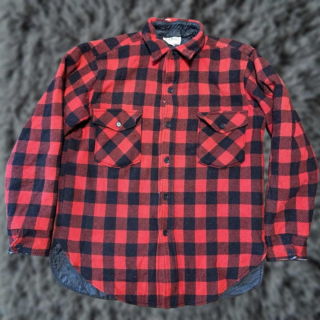 Vintage VINTAGE LL Bean Shirt Mens Large Red Black Buffalo Plaid Wool Made USA 80’s Size US L / EU 52-54 / 3 - 1 Thumbnail