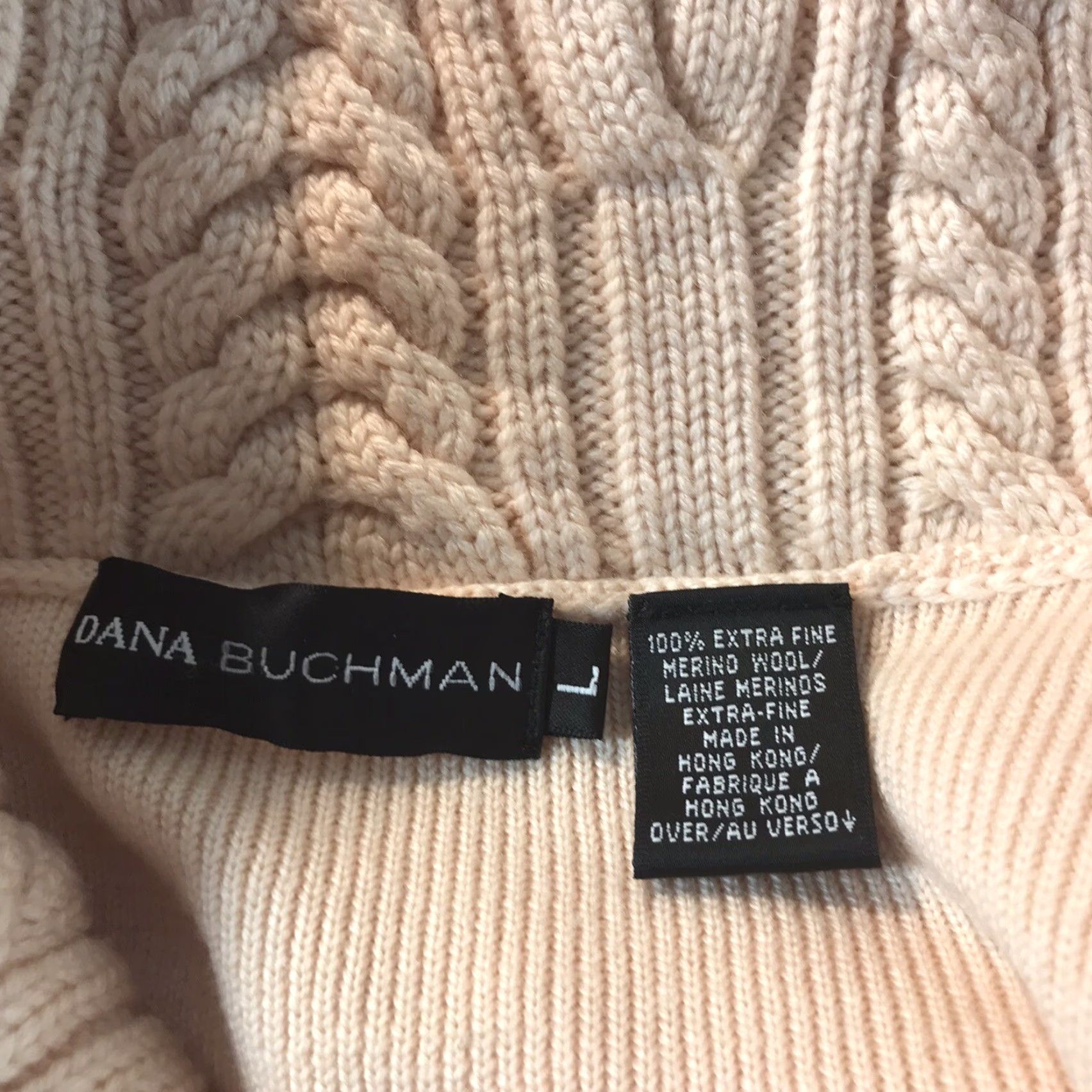 Vintage Dana Buchman Peach Chunky-Knit Cowl Neck Sweater Womens Size L Pullover Classic Heavyweight Size L / US 10 / IT 46 - 4 Thumbnail