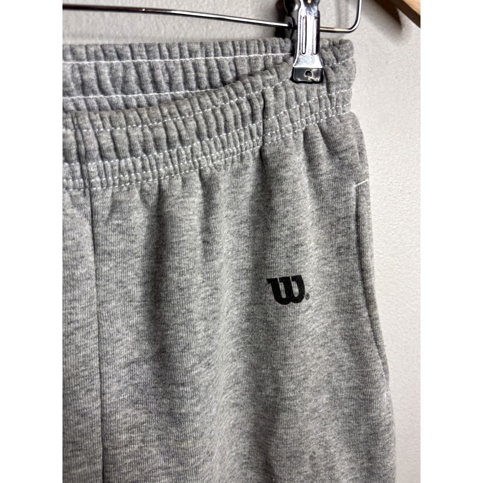 Wilson Wilson Pants Sweatpants Mens Medium Gray Fleece Elastic Waist Pockets Logo Size US 31 - 2 Thumbnail