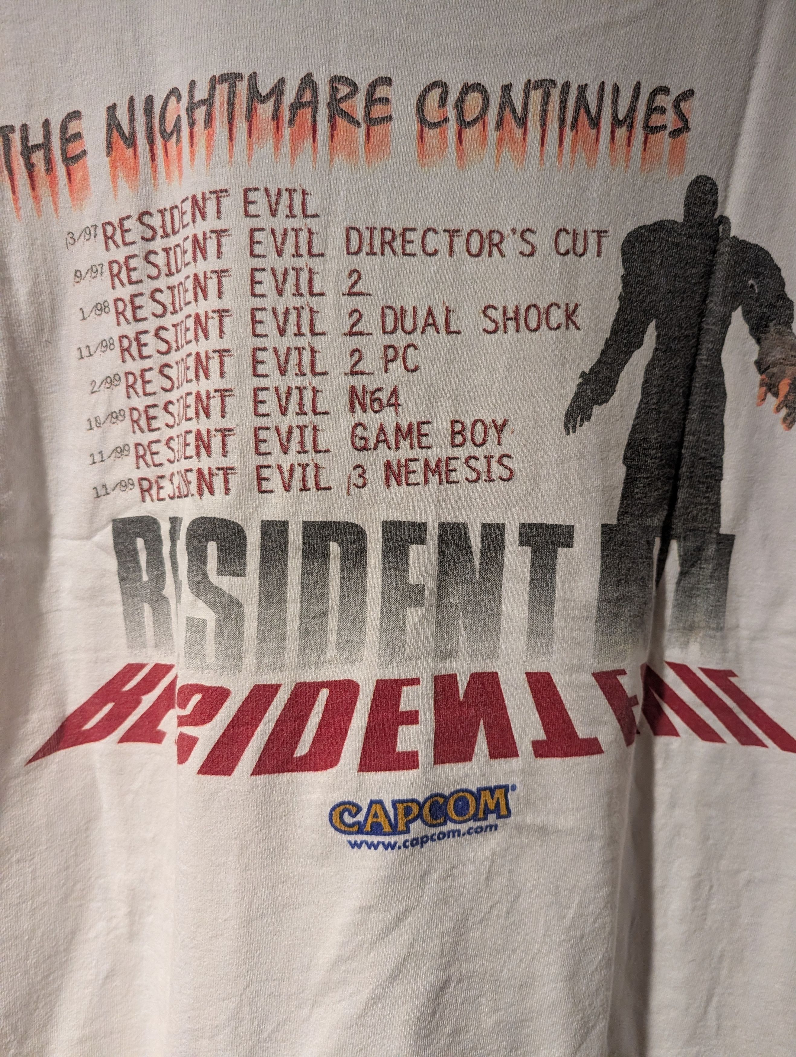 Playstation Vintage Resident Evil 3 Nemesis T-Shirt Capcom Promo PS1 Size US XL / EU 56 / 4 - 2 Thumbnail