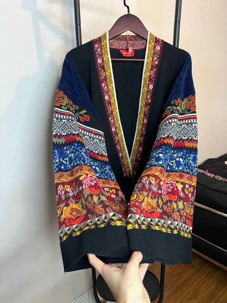 Kenzo KENZO Shoutu bathrobe-style ethnic wool cardigan coat Size M / US 6-8 / IT 42-44 - 3 Thumbnail