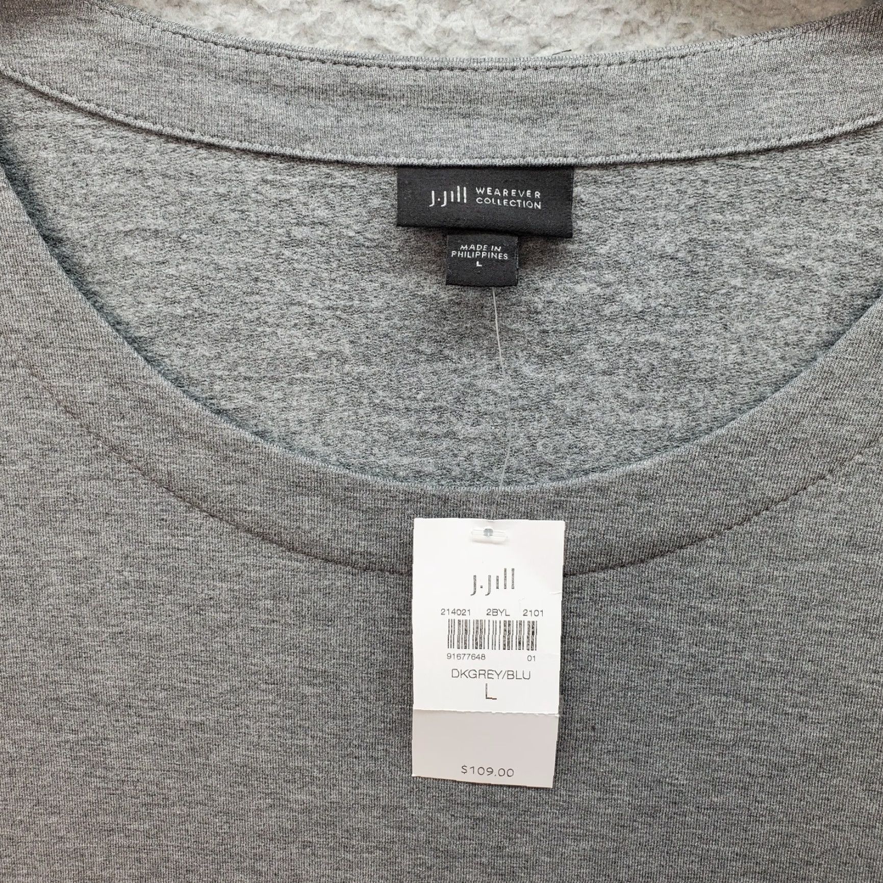 J. Jill J. Jill Wearever T-Shirt Dress Women Size L Gray Rayon Round Neck Pullover dress Size L / US 10 / IT 46 - 5 Thumbnail