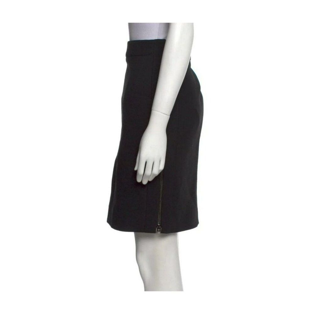 Tom Ford Tom Ford Wool Silk Skirt – IT 42 – Black – Leather Trim – Z Size 28" / US 6 / IT 42 - 3 Thumbnail
