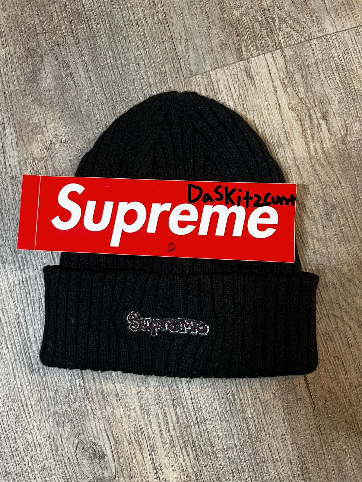 Supreme Black Supreme Beanie w/ Purple Stripes Size ONE SIZE - 3 Thumbnail