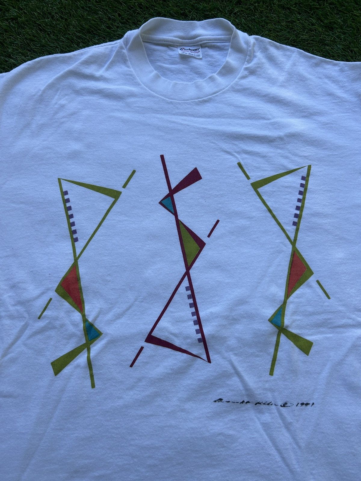 Vintage Vintage 1991 Abstract Art Tee Size US XL / EU 56 / 4 - 2 Thumbnail