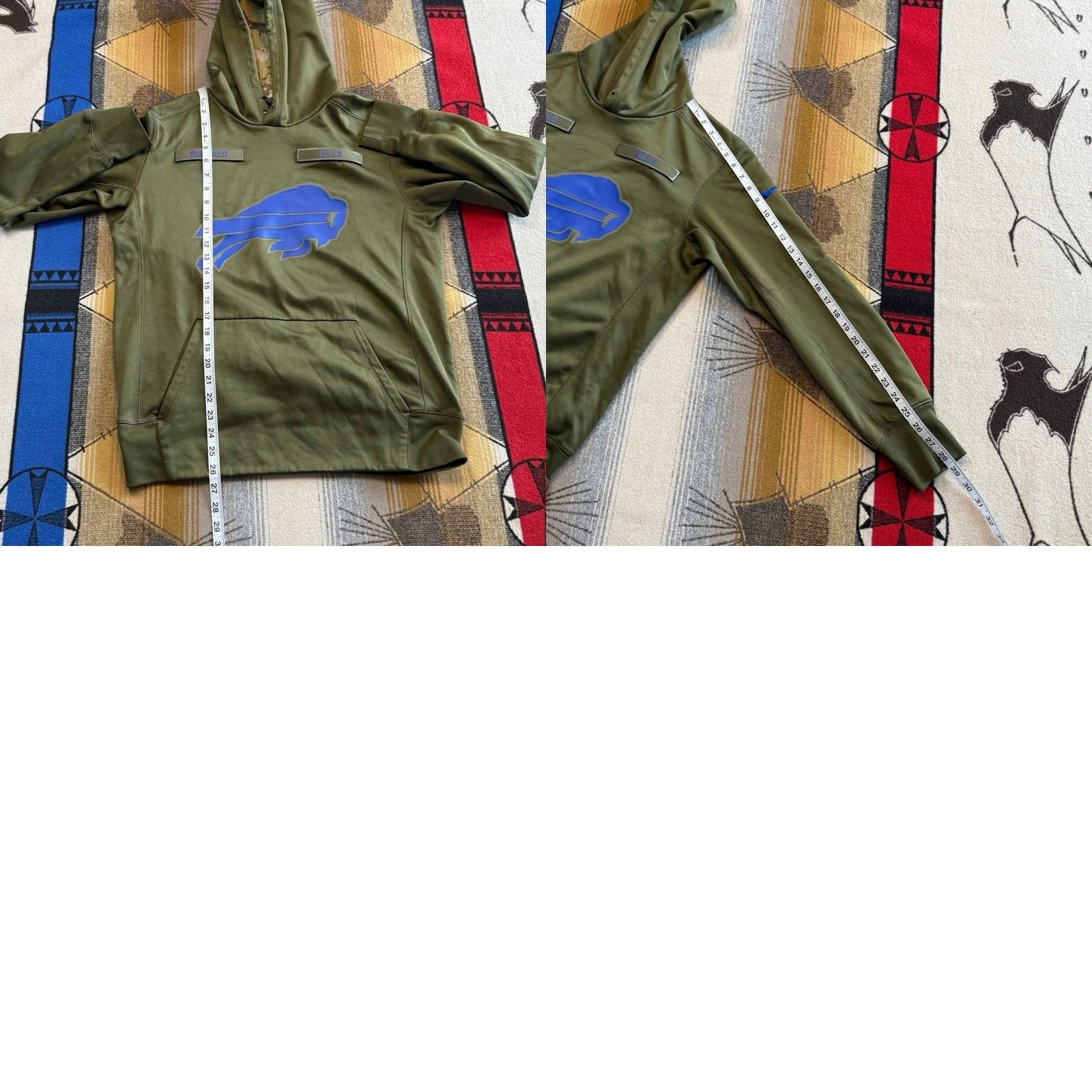 Nike Mens Buffalo Bills Nike Salute To Service Hoodie Sweatshirt Size Medium Patch Size US M / EU 48-50 / 2 - 9 Thumbnail