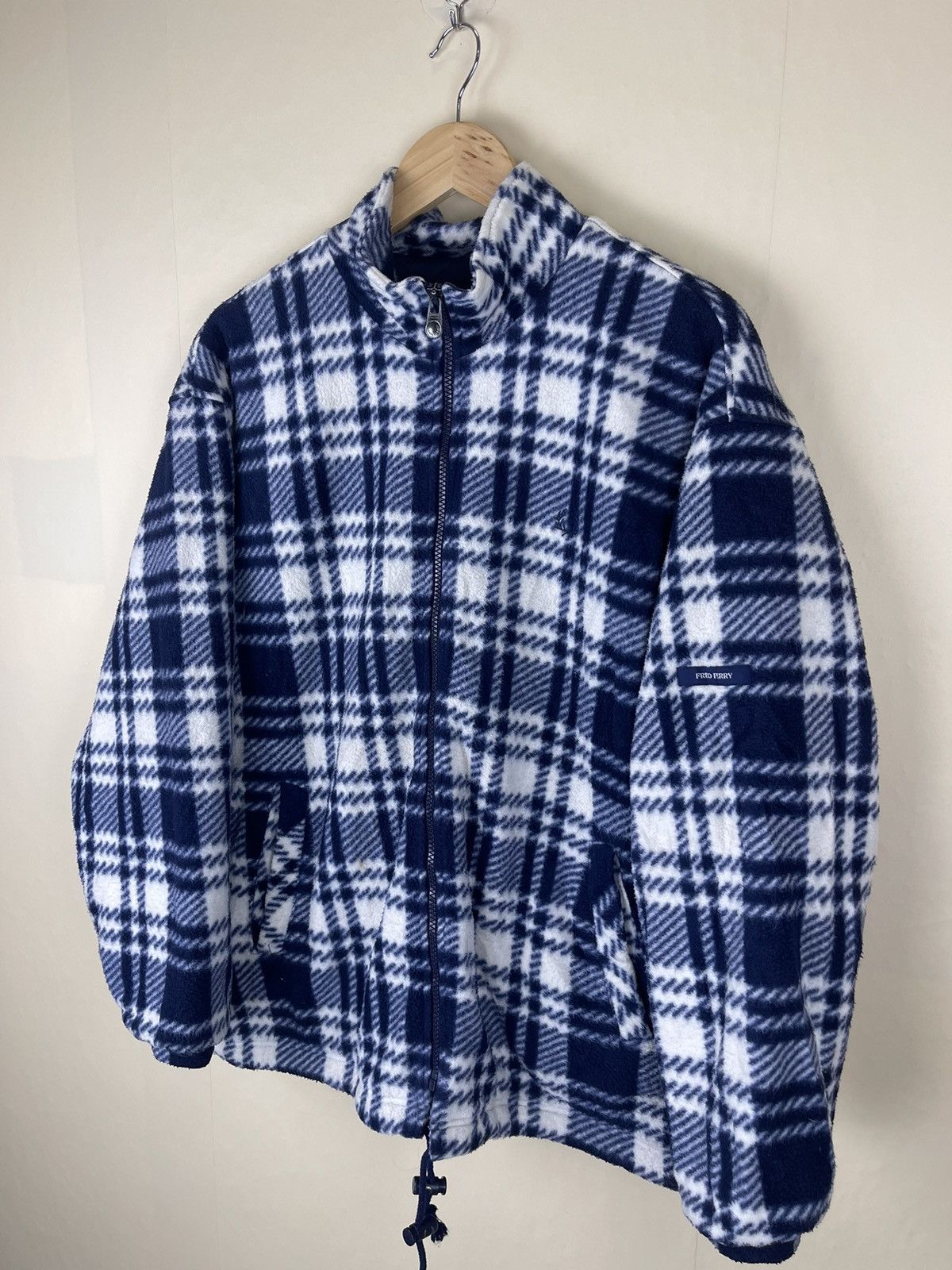 Fred Perry 🔥🔥 FRED PERRY Embroidery Logo Navy Plaid Fleece Jacket Size US M / EU 48-50 / 2 - 5 Thumbnail