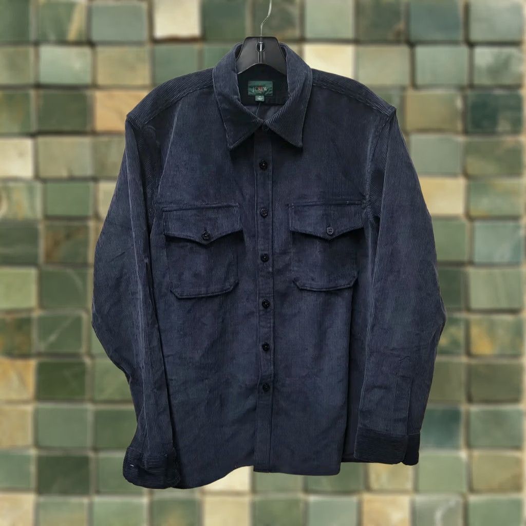 J.Crew NWT J.Crew Cpo Workshirt Corduroy Button Long Sleeve Cotton Navy Blue Medium Shirt Mens Size US M / EU 48-50 / 2 - 1 Thumbnail