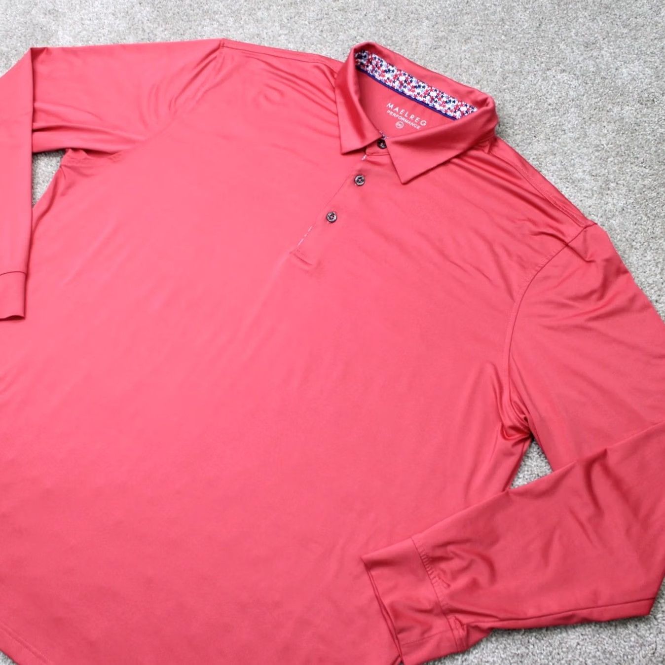 Vintage Maelreg Shirt Mens 2XL Pink Performance Polo Golf Stretch Long Sleeve Size US XXL / EU 58 / 5 - 2 Thumbnail