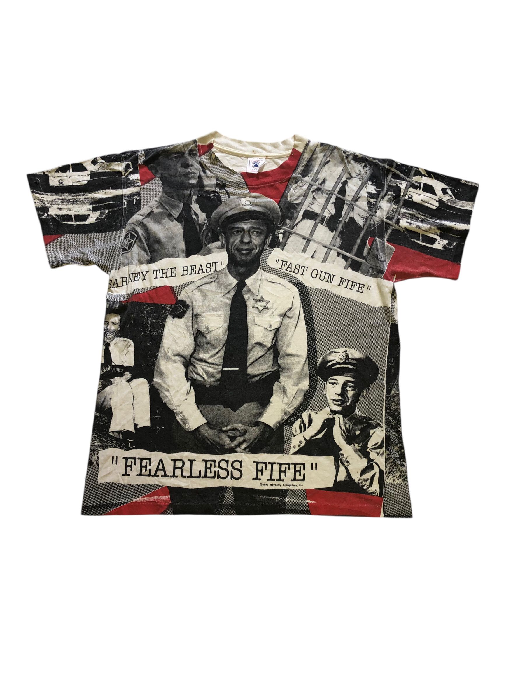 Vintage VTG ‘92 BARNEY FIFE Don Knotts All Over Print Movie T-Shirt Size US L / EU 52-54 / 3 - 5 Thumbnail