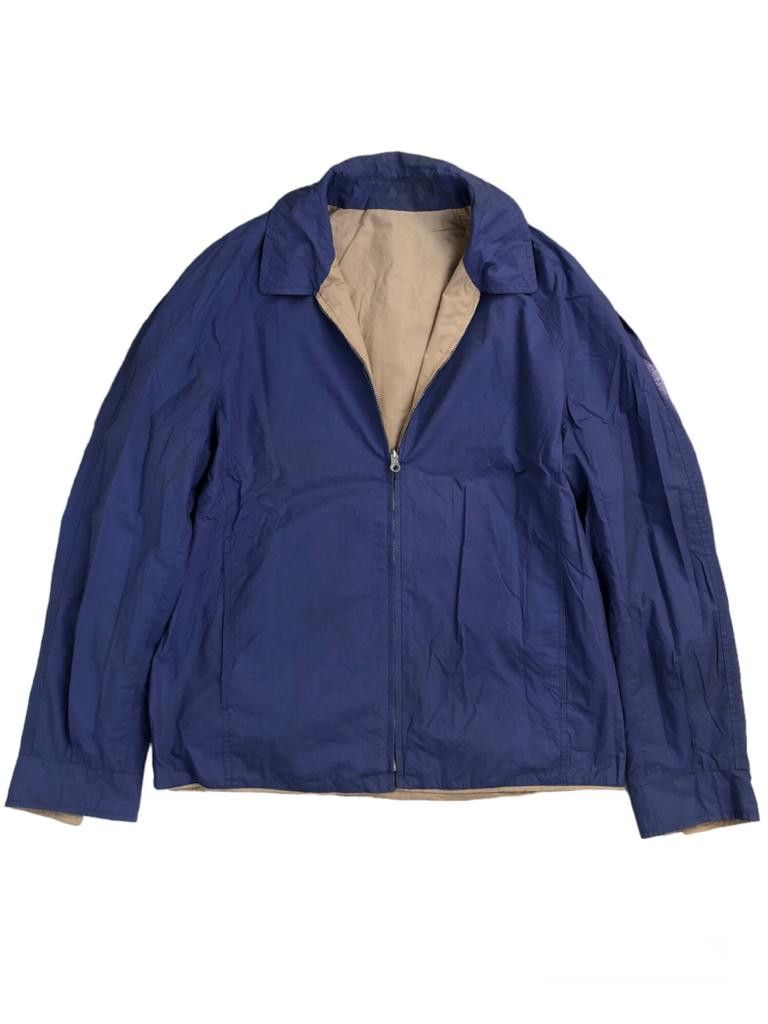 image of Agnona Reversible Zip Up Jacket in Khaki/Purple, Men's (Size Medium)