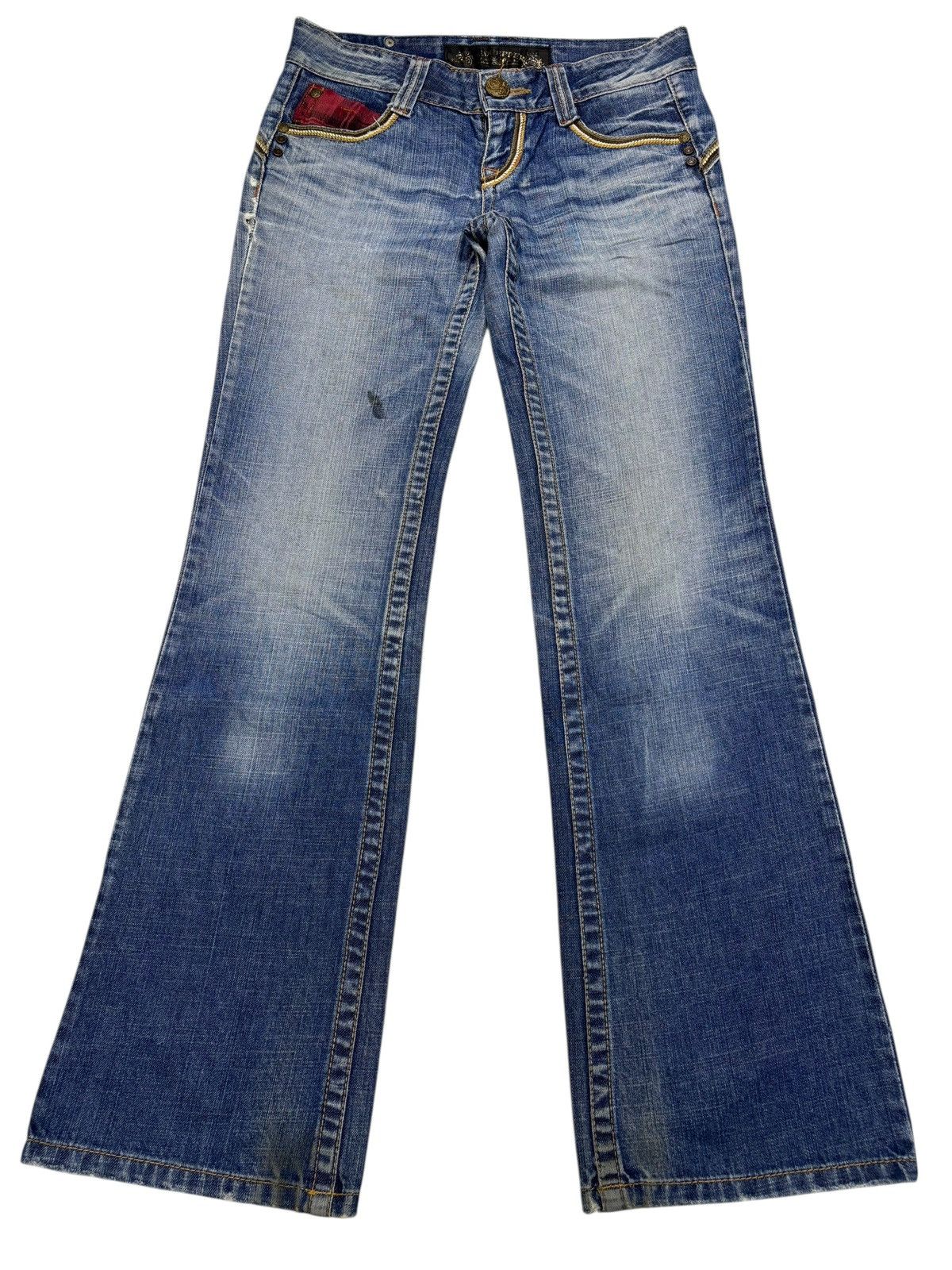 Hysteric Glamour × Undercover 💥RED PEPPER LOW RISE FLARE JEANS DISTRESSED DENIM Size US 30 / EU 46 - 9 Thumbnail