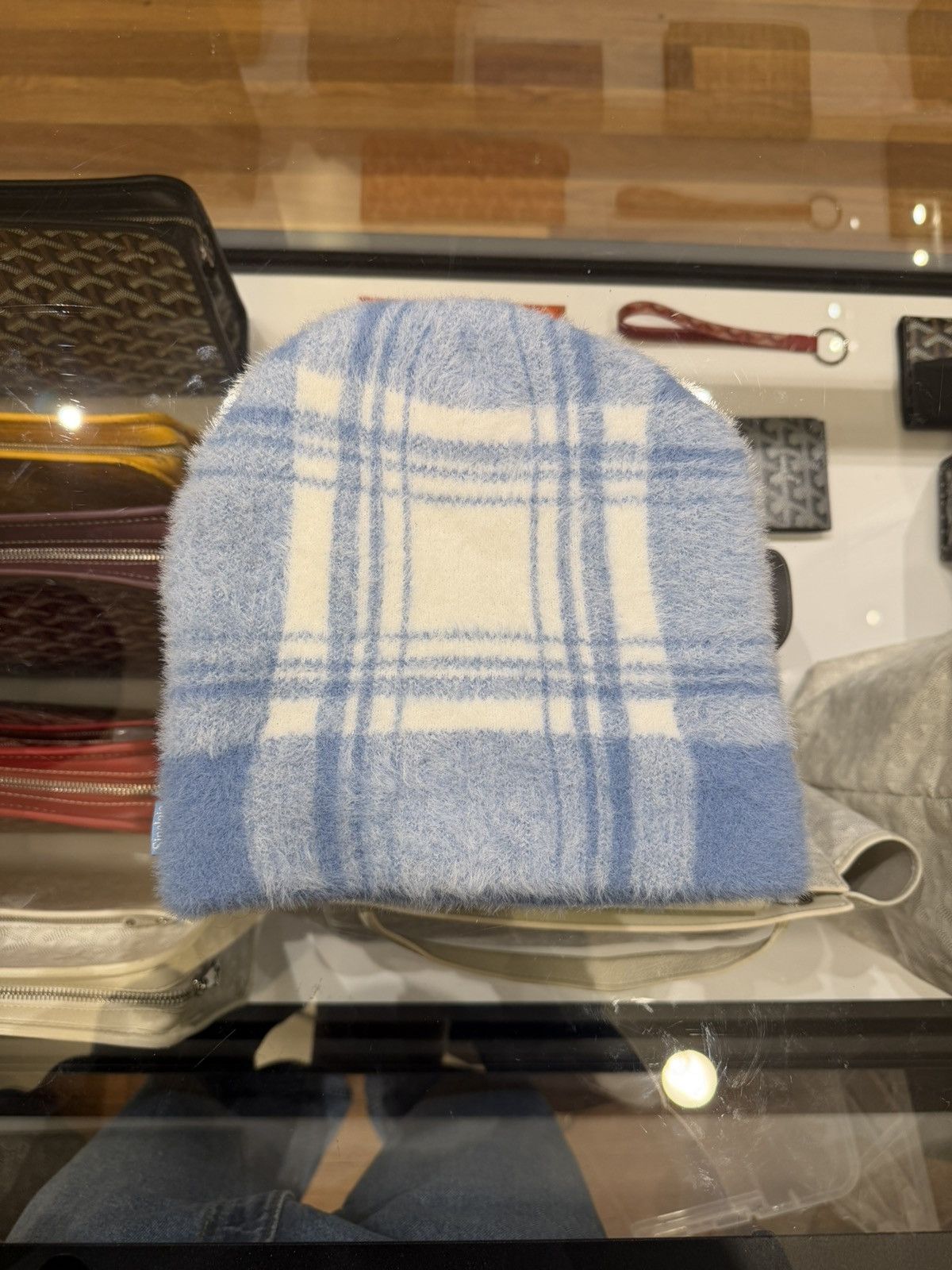 Sinclair Global Sinclair Brushed Plaid Beanie - Powder Blue Size ONE SIZE - 6 Thumbnail