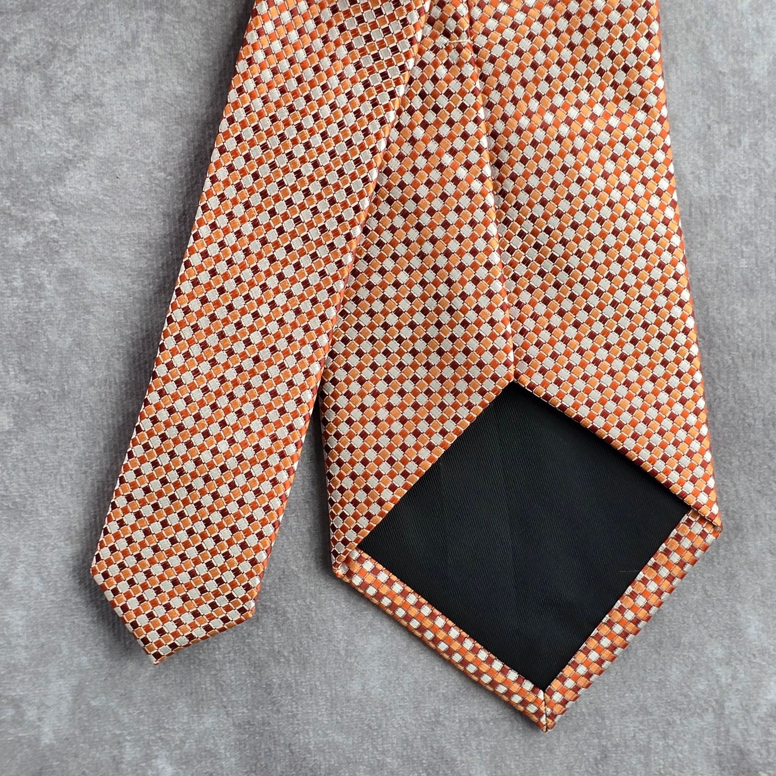 Van Heusen Van Heusen Orange Silver 100% Polyester Neck Tie NWOT Size 30 - 6 Thumbnail