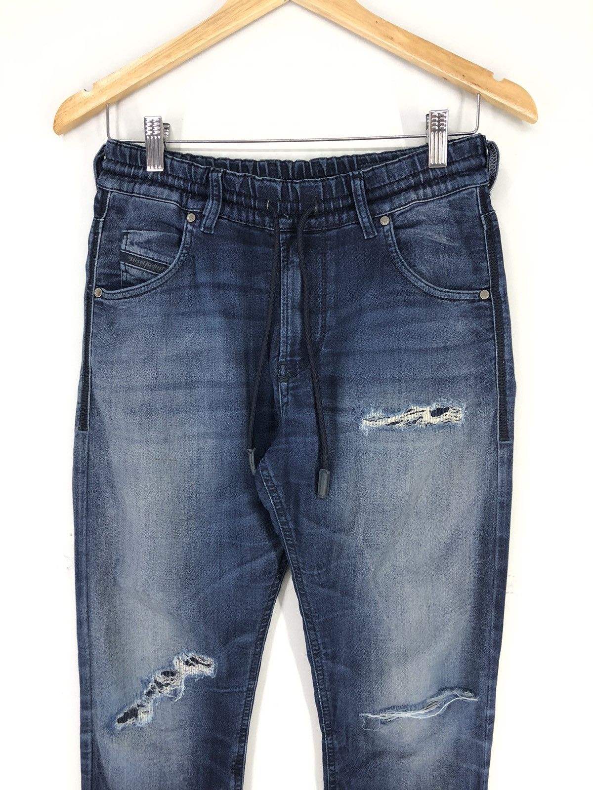 Diesel Diesel Distressed Faded Blue Denim Sweatpants Size 26-30 Size US 26 / EU 42 - 3 Thumbnail