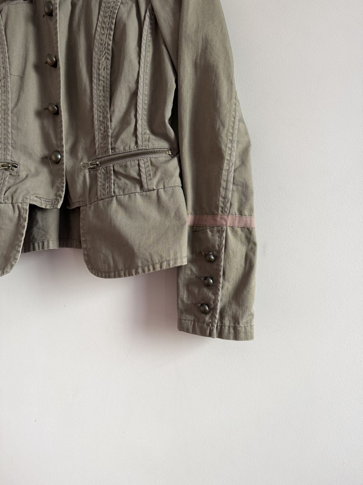 Vintage Fitted Utility Jacket Khaki Size S / US 4 / IT 40 - 2 Thumbnail