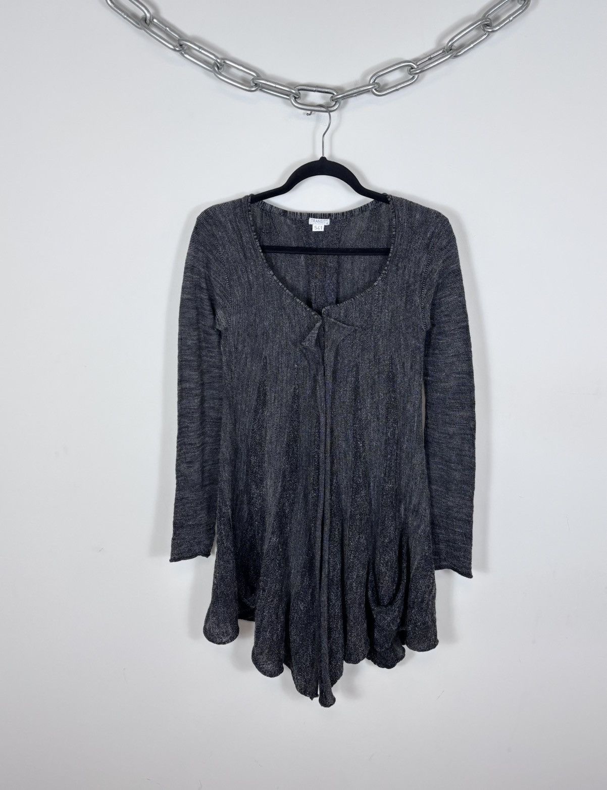 Transit Transit Par Such Women’s Avant Garde Gray Wool Ruffle Dress Size M / US 6-8 / IT 42-44 - 1 Thumbnail