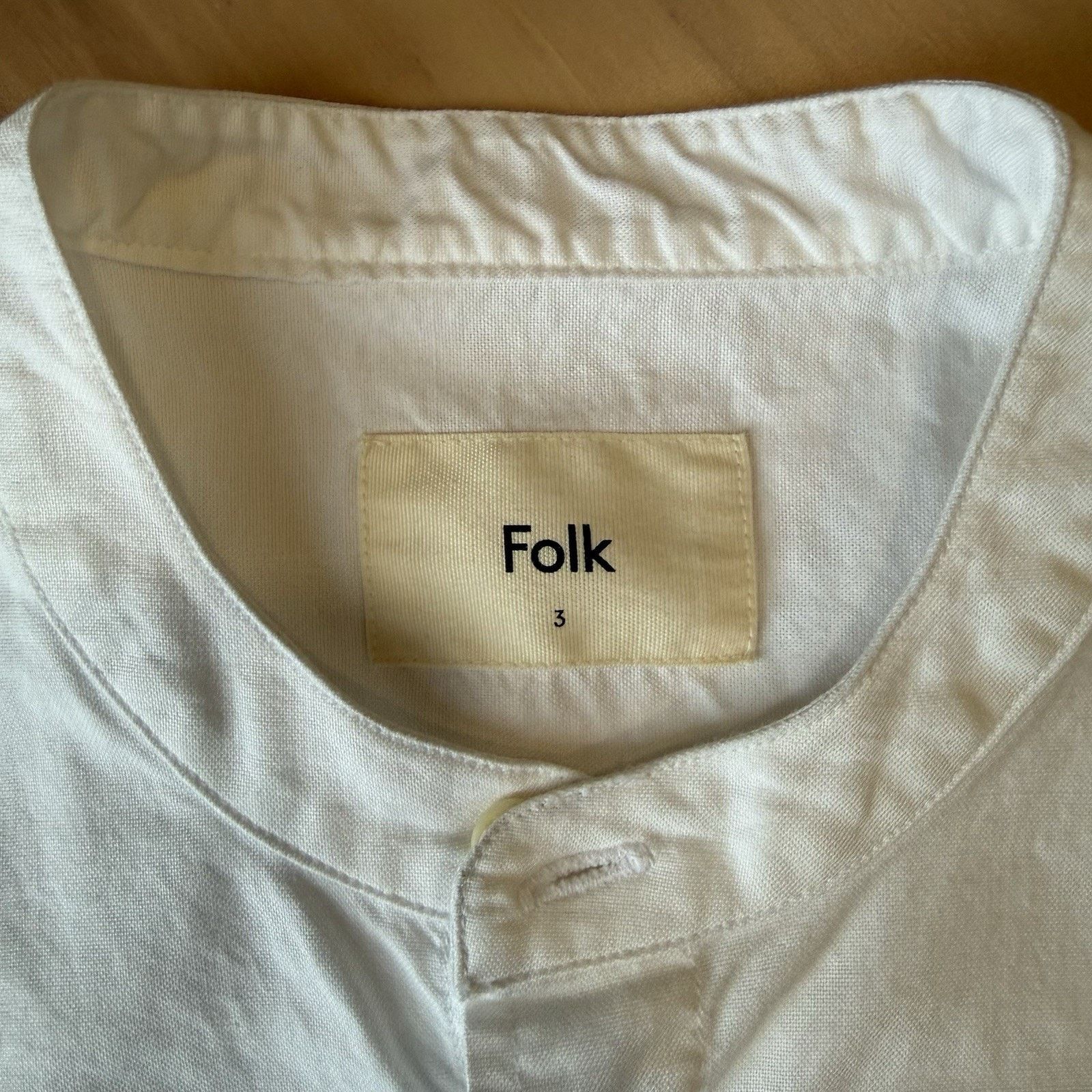 Folk Folk Clothing Button Up Shirt Size 3 White Minimalist Half Size US M / EU 48-50 / 2 - 8 Thumbnail
