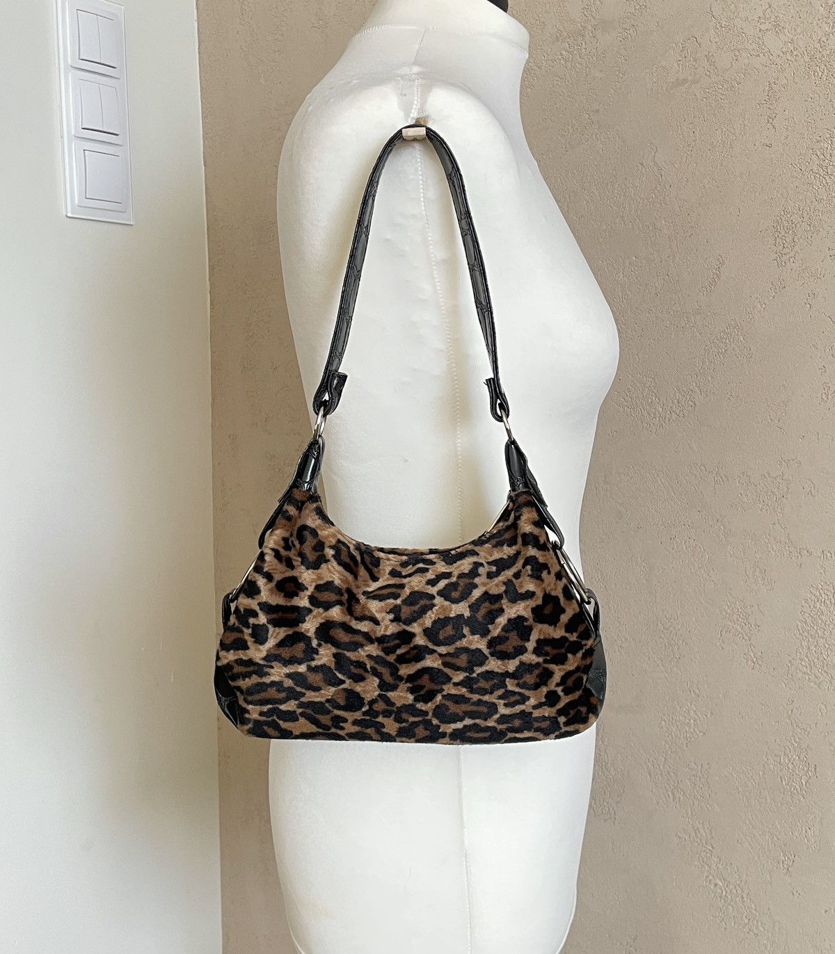 Avant Garde x Vintage Brown Black Leopard Spots Shoulder Bag, Women's