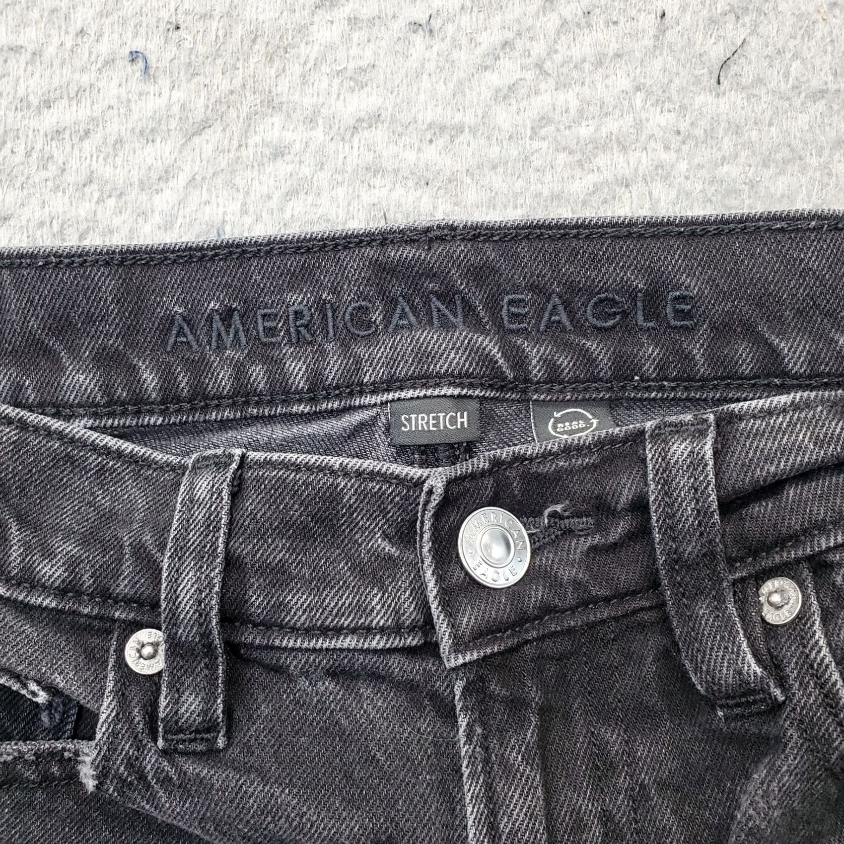 American Eagle Outfitters American Eagle Outfitters Jeans Womens Size 2 Black Denim Stretch High Rise Straight Distressed Size 26" / US 2 / IT 38 - 7 Thumbnail