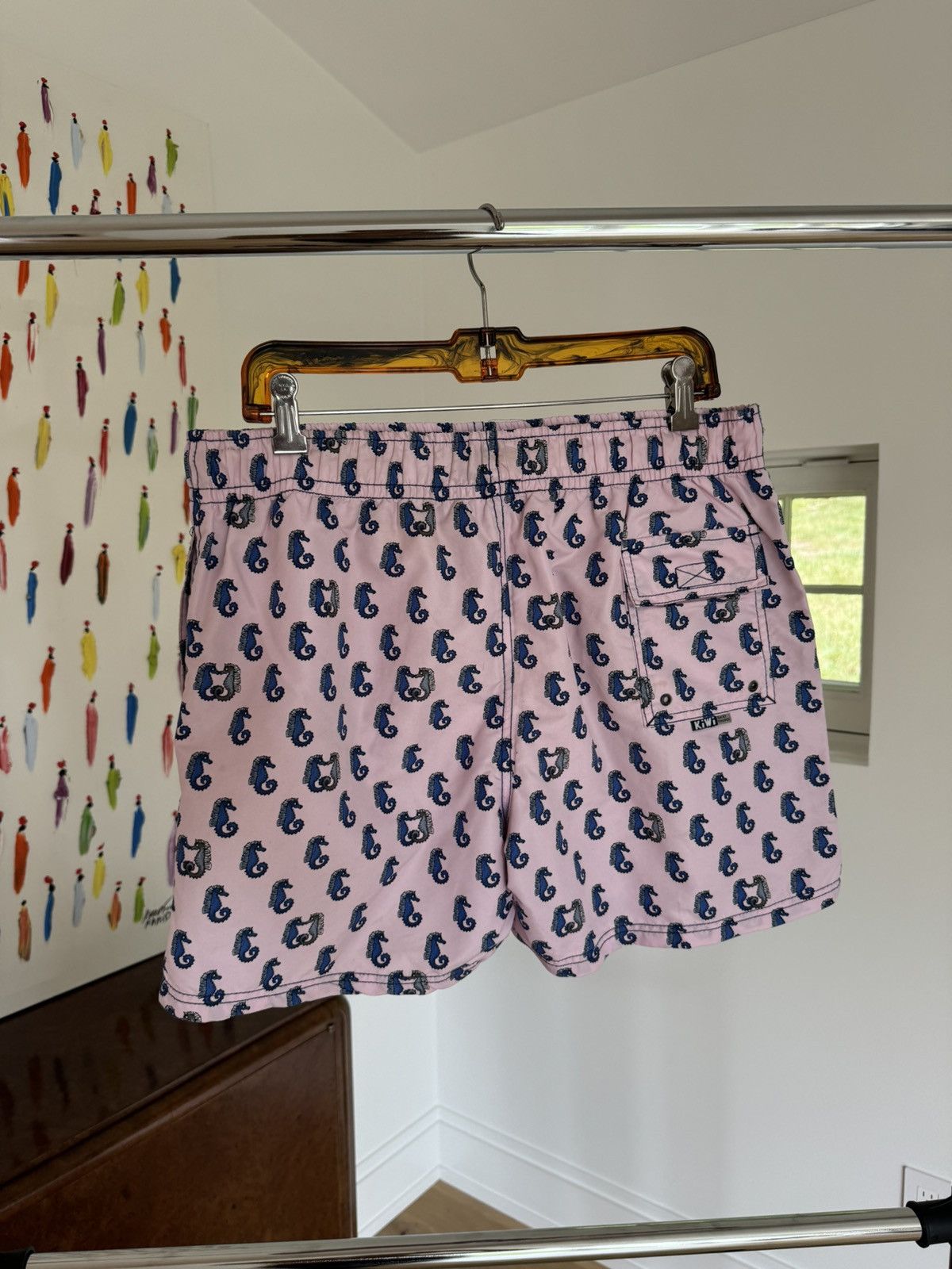 Kiwi St Tropez Pink Sea Horse Swim Trunks Size US 32 / EU 48 - 2 Thumbnail