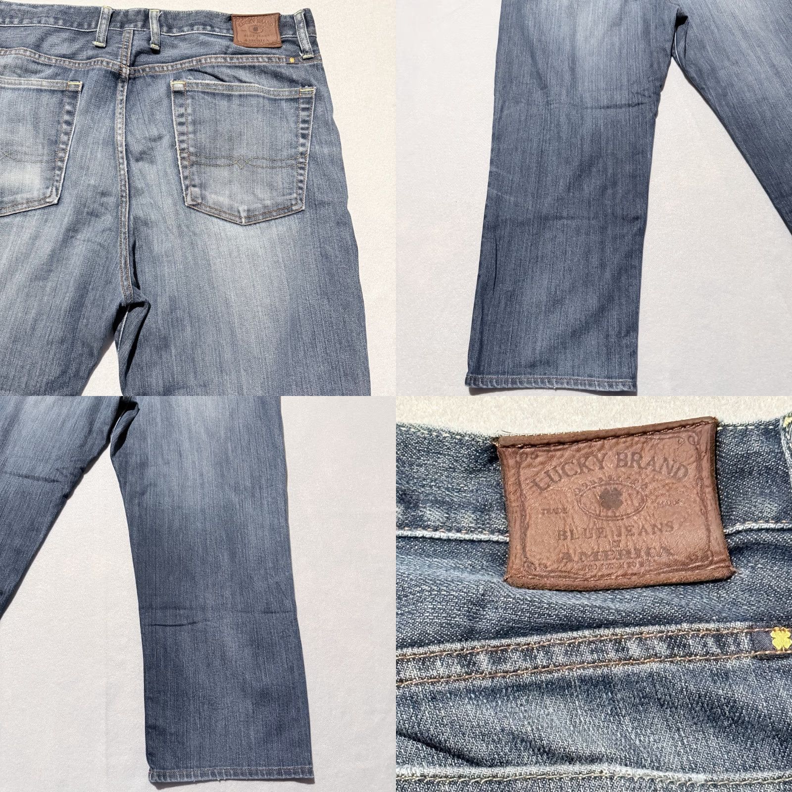 Lucky Brand Lucky Brand Jeans Men 38X30 Blue Denim Straight 5-Pocket Distressed Zip Fly Classic 329 Size US 38 / EU 54 - 8 Thumbnail