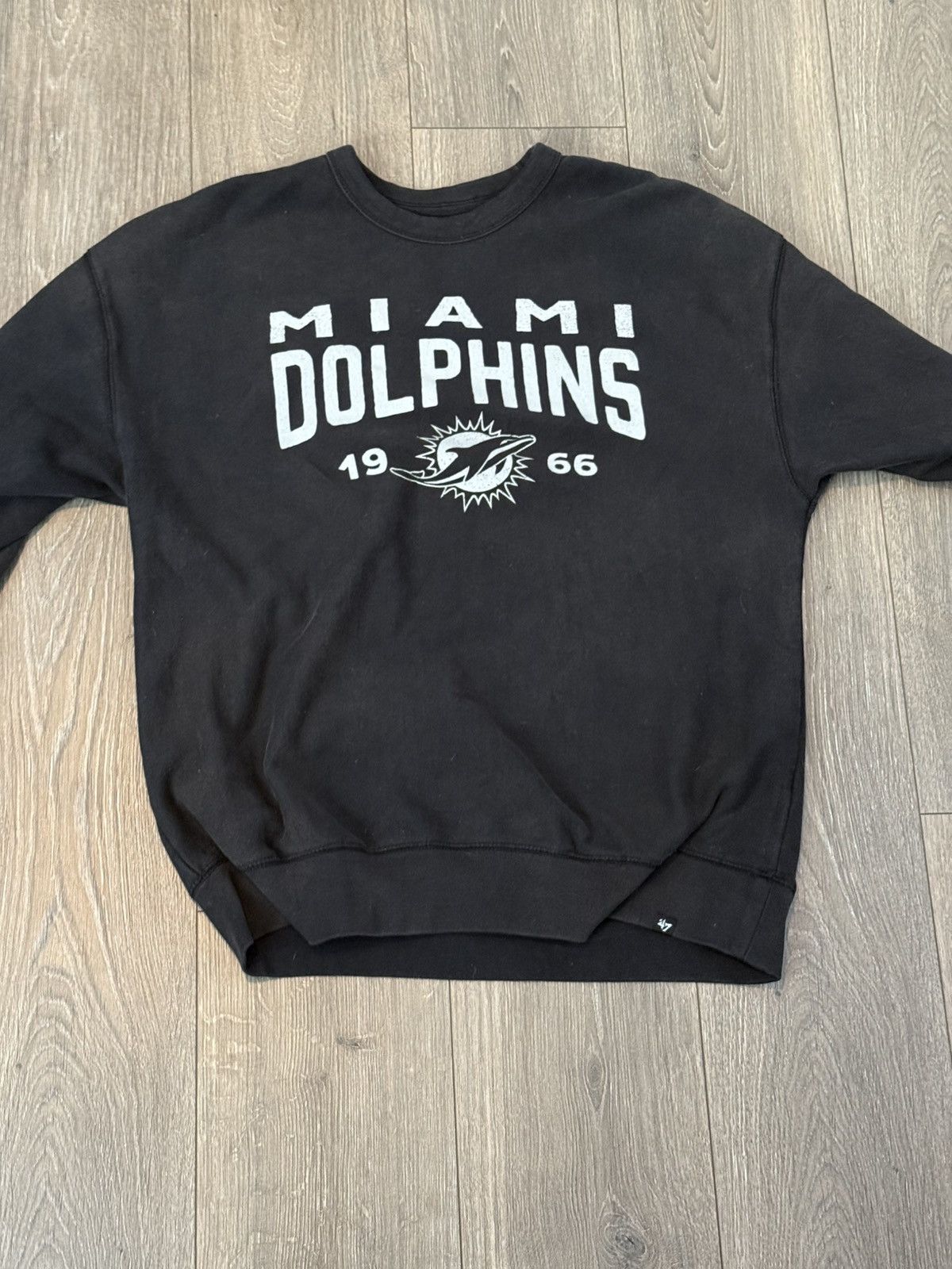 47 Brand × Vintage Black New Miami Dolphins 47 Brand Crewneck Sweatshirt Size US M / EU 48-50 / 2 - 1 Thumbnail