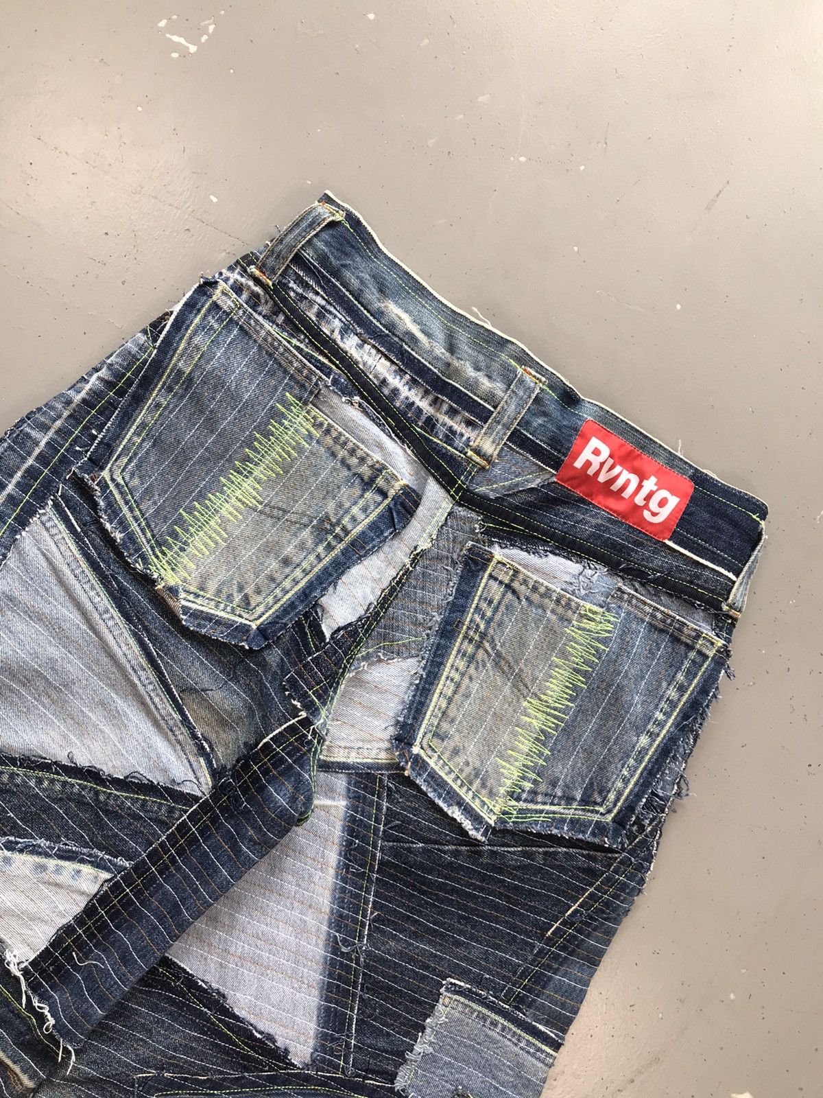Designer × Vintage Vintage 1of1 upcycle neon scrap jort Size US 32 / EU 48 - 11 Thumbnail
