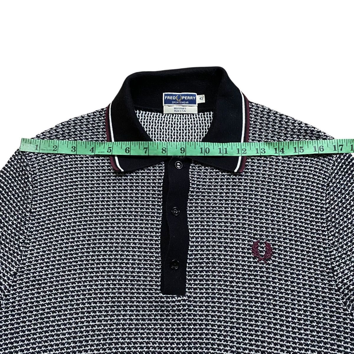 Fred Perry Fred Perry Reissues Knitted Polo, Black & White Size US XS / EU 42 / 0 - 20 Thumbnail