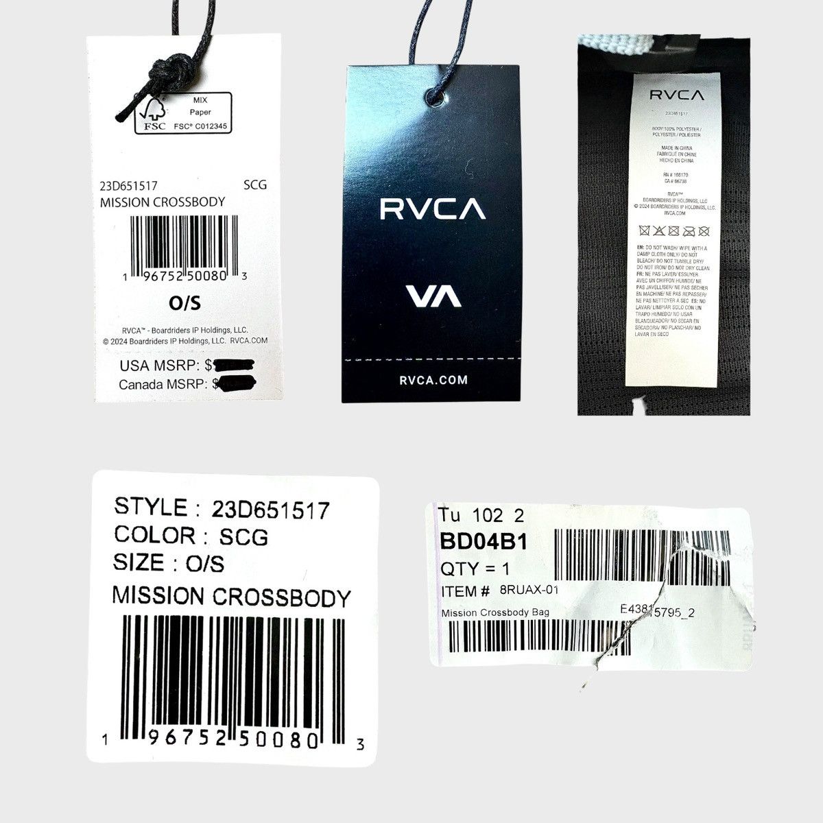 RVCA RVCA Unisex Mission Crossbody Long Strap Small Travel Bag Size ONE SIZE - 8 Thumbnail
