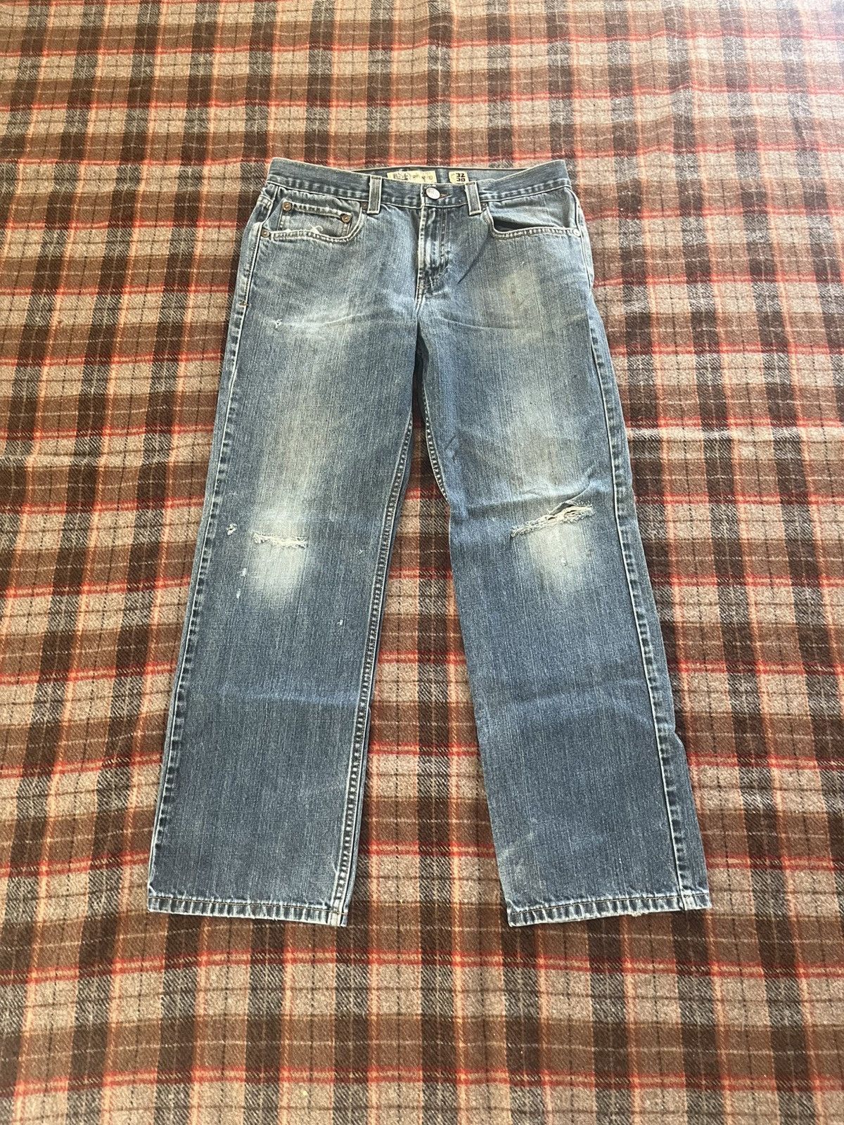 Rsq Vintage 2000’s Skater Grunge Destressed RSQ Y2K Denim Jeans Size US 32 / EU 48 - 2 Thumbnail