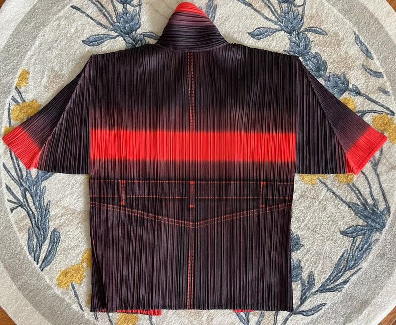 Issey Miyake Issey Miyake size:3 A red denim short-sleeved small coat Size L / US 10 / IT 46 - 4 Thumbnail