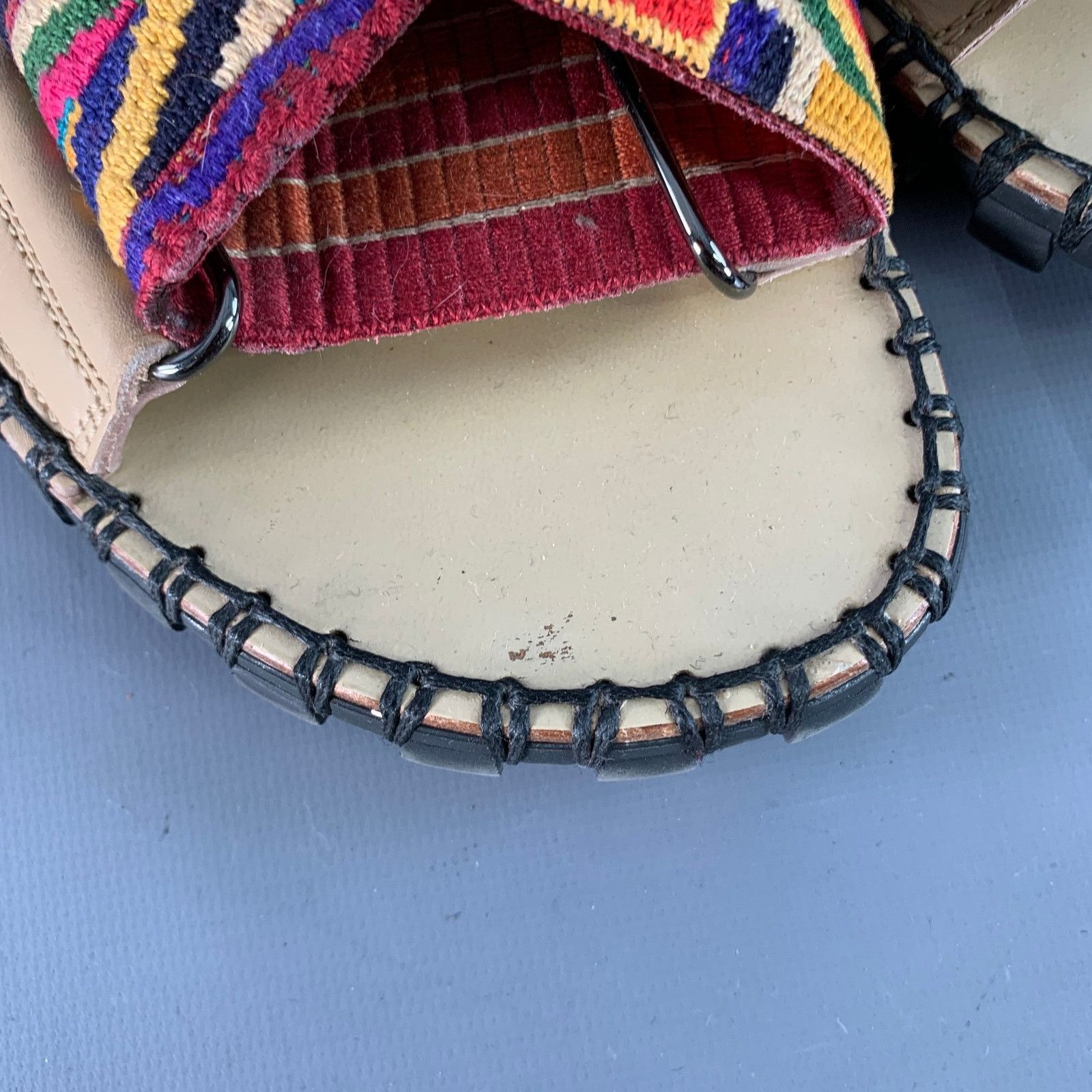 Valentino VALENTINO GARAVANI Multi Color Embroidery Leather Sandals Size US 10.5 / EU 43-44 - 9 Thumbnail