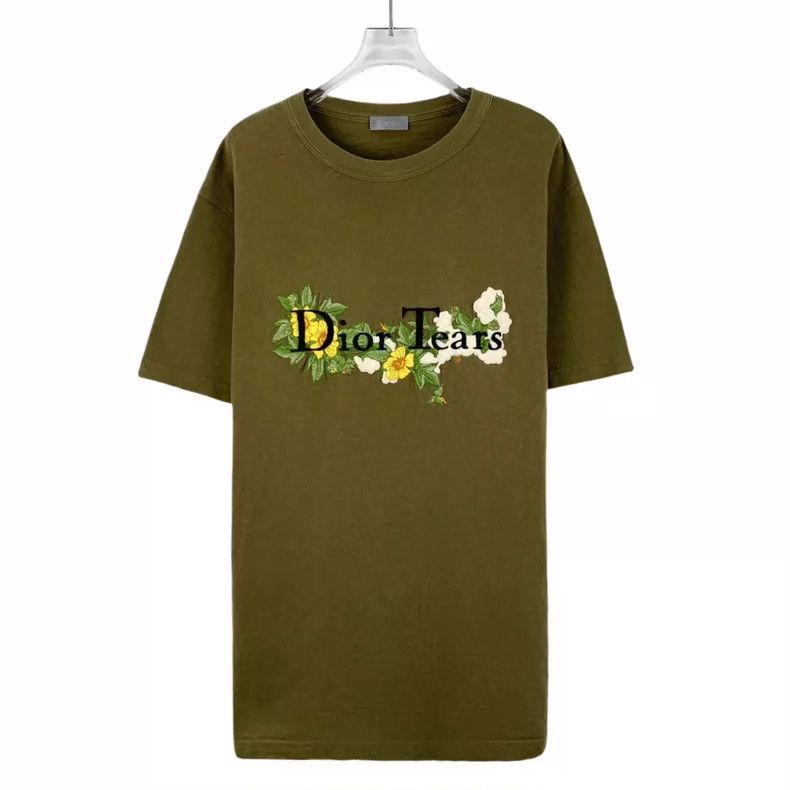 Dior Dior Green floral letter embroidered cotton round-neck shor Size US M / EU 48-50 / 2 - 1 Thumbnail