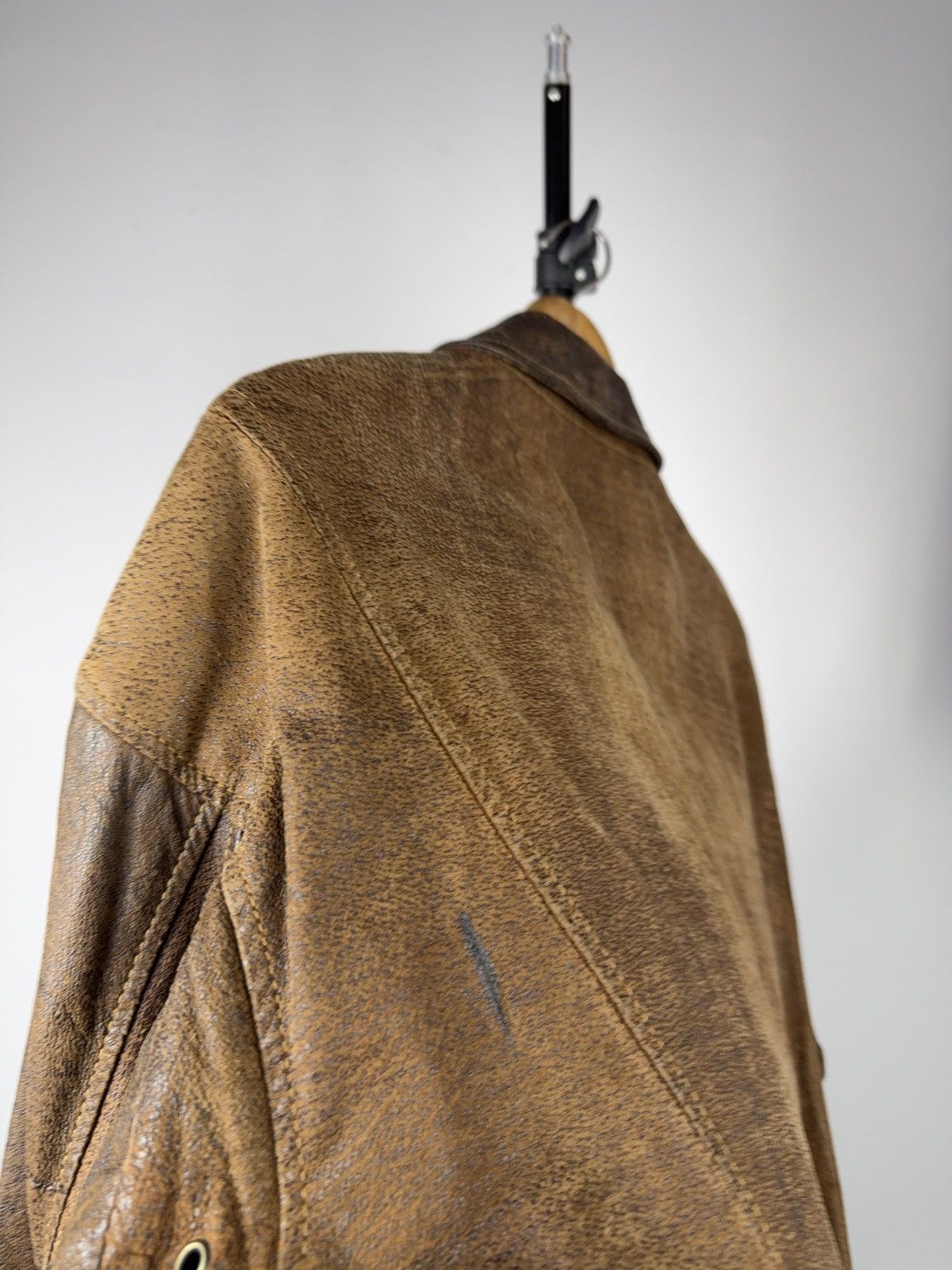 Vintage Vintage 90s Retro Leather Bomber Biker Moto Jacket Style Size US S / EU 44-46 / 1 - 17 Thumbnail