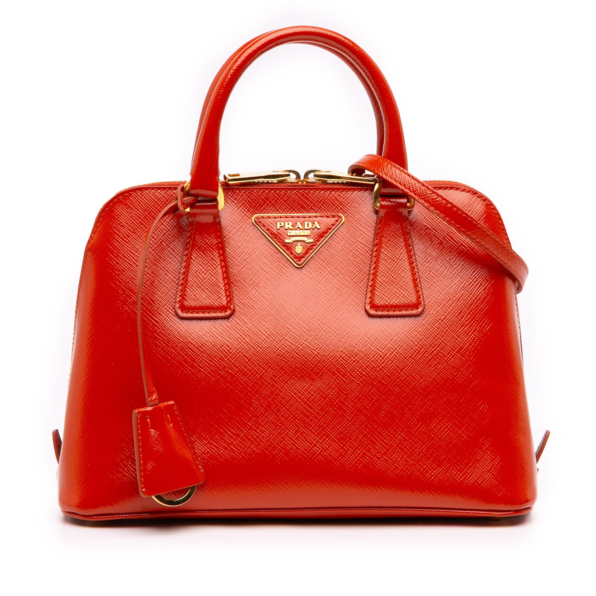 Prada Small Saffiano Vernice Promenade Satchel Size ONE SIZE - 1 Thumbnail