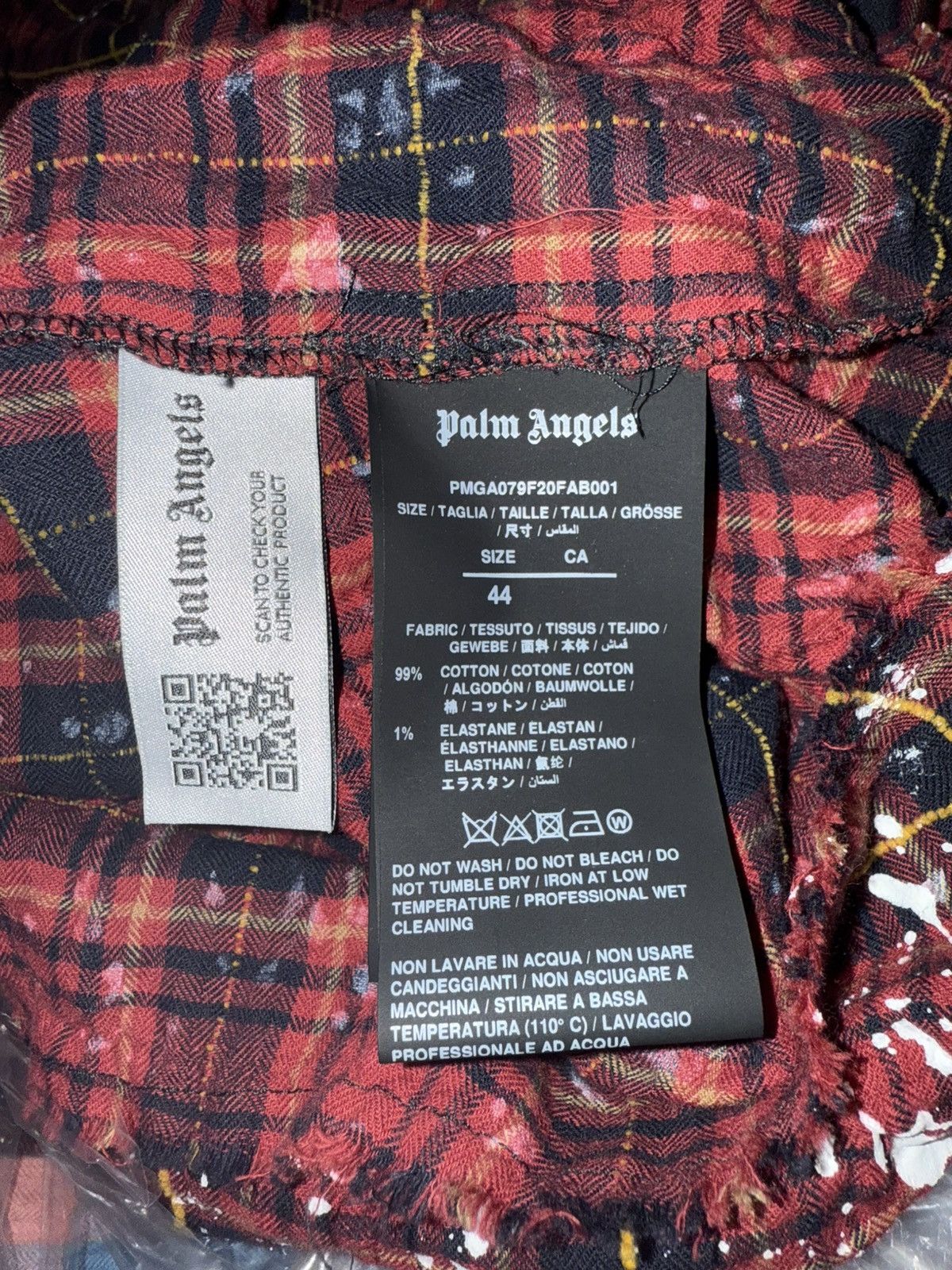 Palm Angels FW21 Palm Angels paint splatter long flannel bleached Grail Size US M / EU 48-50 / 2 - 23 Thumbnail